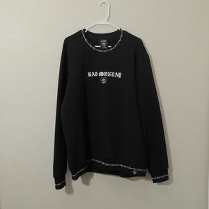 Bad Monday Barbed Cuff Black Crewneck Sweatshirt